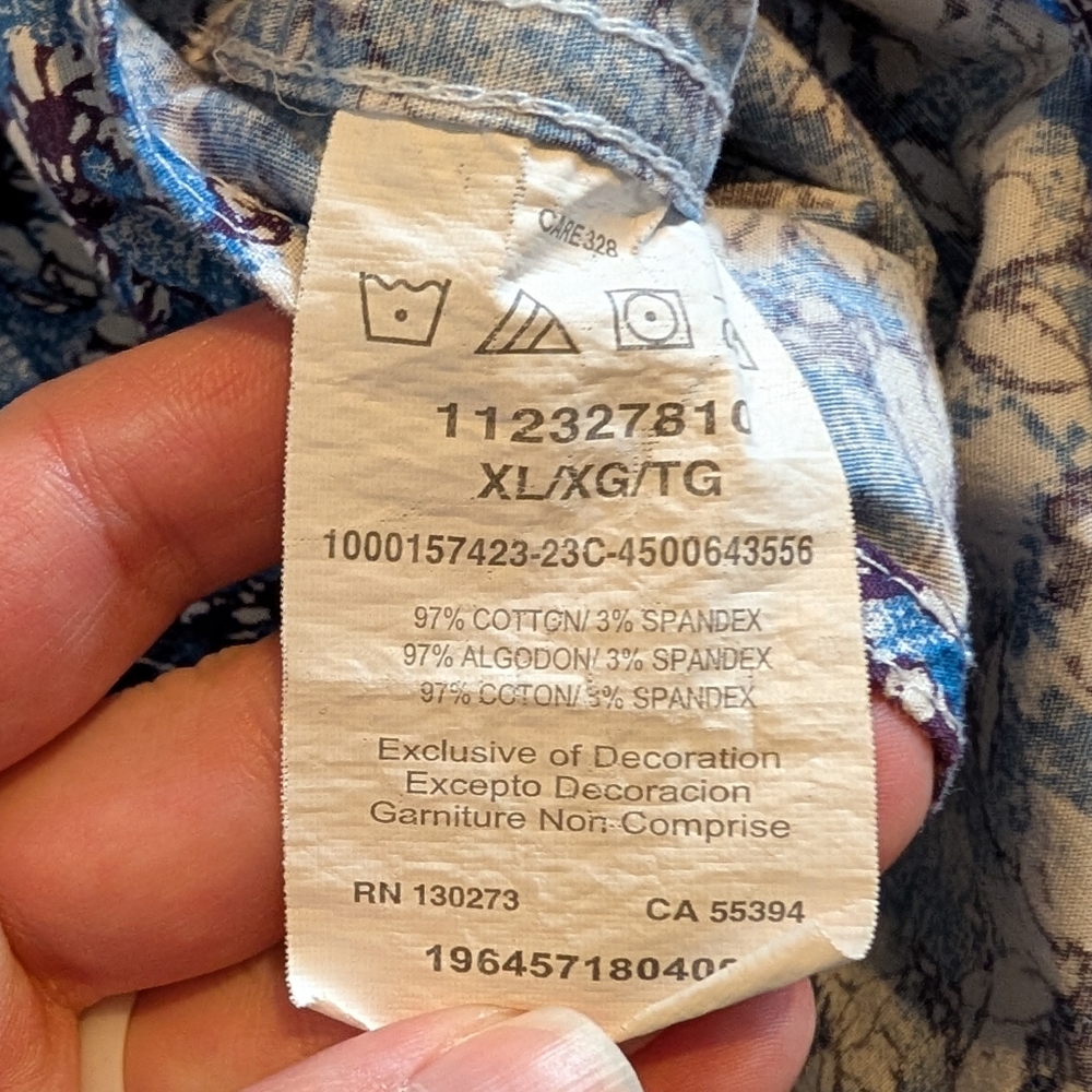 Wrangler 20X Competition Advanced Comfort Blue Floral Pearl Snap Rodeo Shirt XL - Picture 6 of 10
